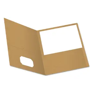 Earthwise by Oxford 100% Recycled Paper Twin-Pocket Portfolio | 100-Sheet Capacity | 11 x 8.5 | Natural | 25/Box