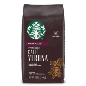 Starbucks Arabica Beans Caffe Verona | Dark Roast Ground Coffee | 12 Ounce | Single