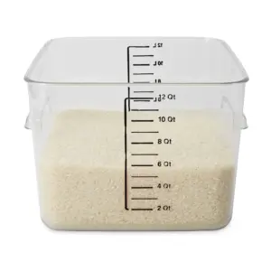 SpaceSaver Square Containers | 12 qt | 10 1/2 x 11.3 x 7 3/4 | Clear | 12 qt