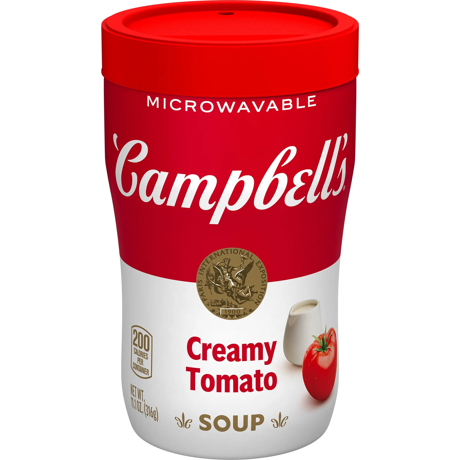 Campbell's Sipping Soup | Ready to Serve Classic Tomato Soup | 11.1 Ounce Microwavable Cup | Single