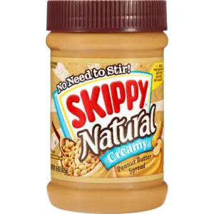SKIPPY Natural Peanut Butter Spread | Creamy | 7 G Protein per Serving | 15 Ounce Plastic Jar