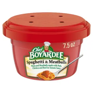 Chef Boyardee Mini Spaghetti Rings & Meatballs Inch Tomato Sauce | Microwavable Meal | 7.5 Ounce. Bowl | Single