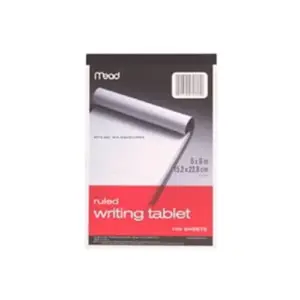 Mead Ruled Writing Tablet | 100 Sheets | 20 lb Basis Weight | 6 x 9 | White Paper | 1 Each | Bundle of 10 Each