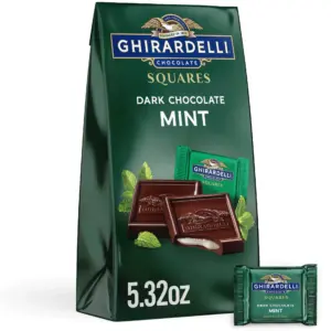 GHIRARDELLI Dark Chocolate Candy SQUARES with Mint Filling | 5.32 Ounce Bag