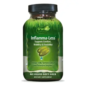 Irwin Naturals Inflamma-Less | Promotes Comfort | Mobility and Flexibility | 80 Liquid Softgels