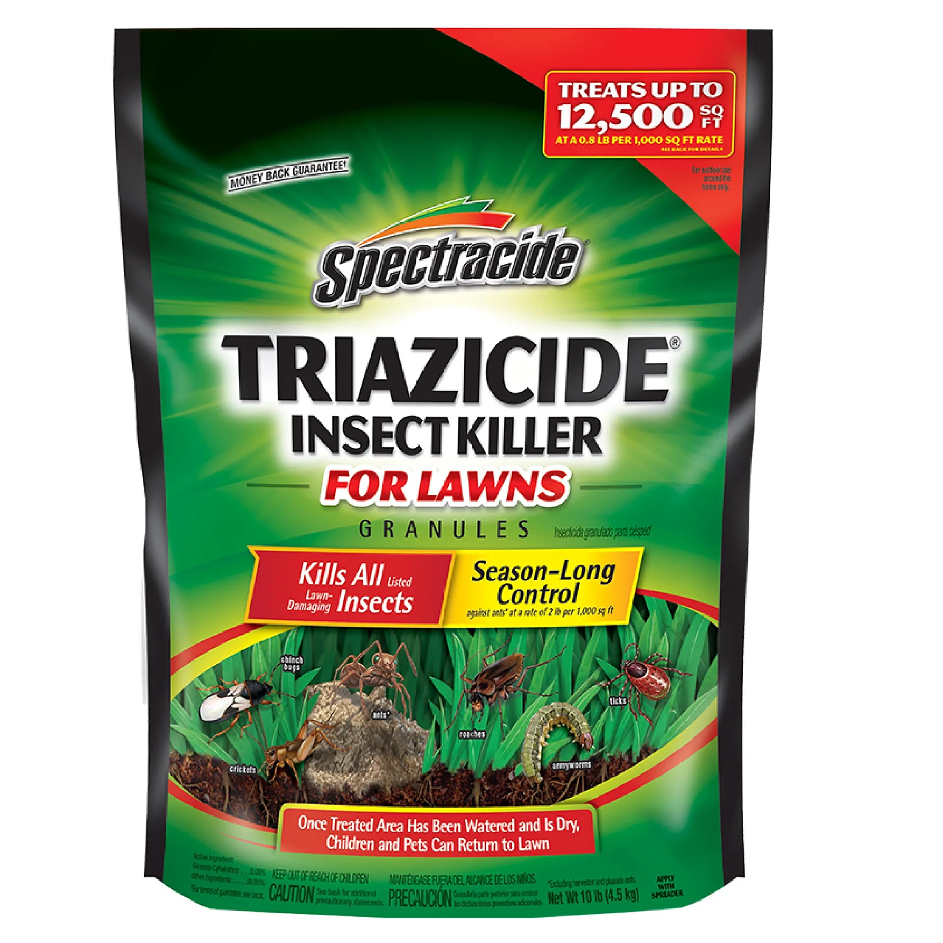 Spectracide Triazicide Insect Killer for Lawns | Granules Kill Lawn-Damaging Insects | 10 lb | Single