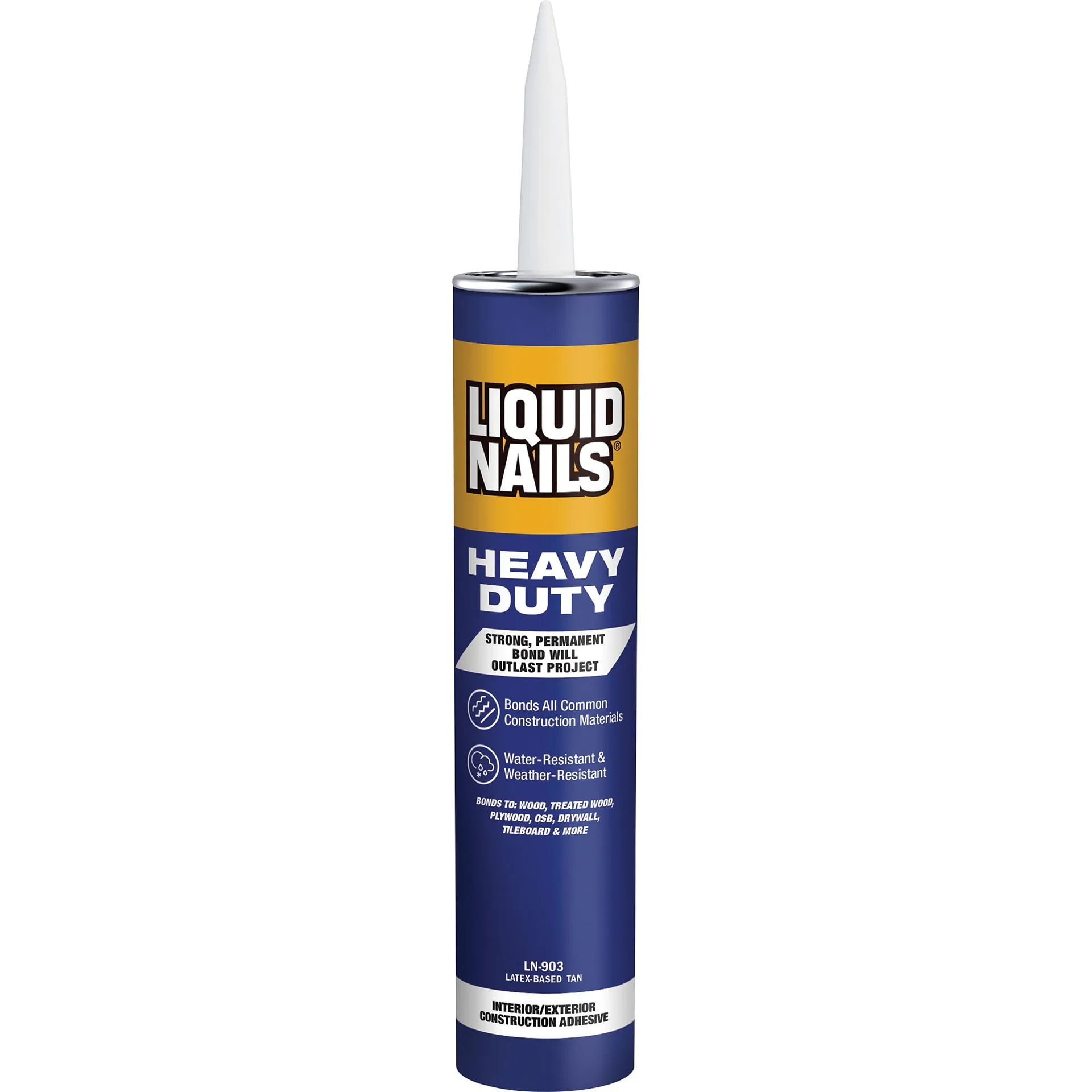 Liquid Nails Heavy Duty 10 Ounce. White Low VOC Construction Adhesive | Single
