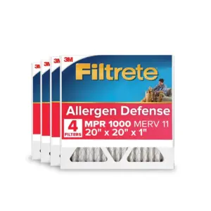 Filtrete 20x20x1 HVAC Furnace Air Filter | MPR 1000 MERV 11 | Allergen Defense | 1 Filters