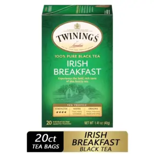 Twinings Irish Breakfast Robust Black Tea Bags | 20 Count Box