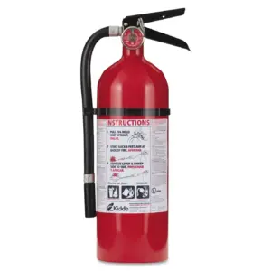 Kidde Pro 210 Fire Extinguisher Chrome-Plated Brass Valve with Wall Hanger | 4 lb