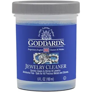 Jewelry Cleaner | Tarnish Remover | Cleaning Solution for Silver | Gold | Diamond | Gemstone Jewelry | Ammonia Free | Includes Brush and Basket | 6 Ounce