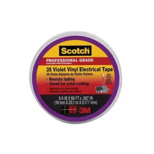 3M Scotch Vinyl Color Coding Electrical Tape 35 | 3/4 Inch x 66 ft | Violet | 11271-BA-5