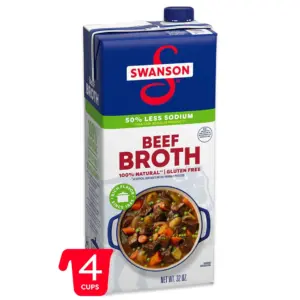 Swanson 100% Natural Lower Sodium Beef Broth | 32 Ounce Carton