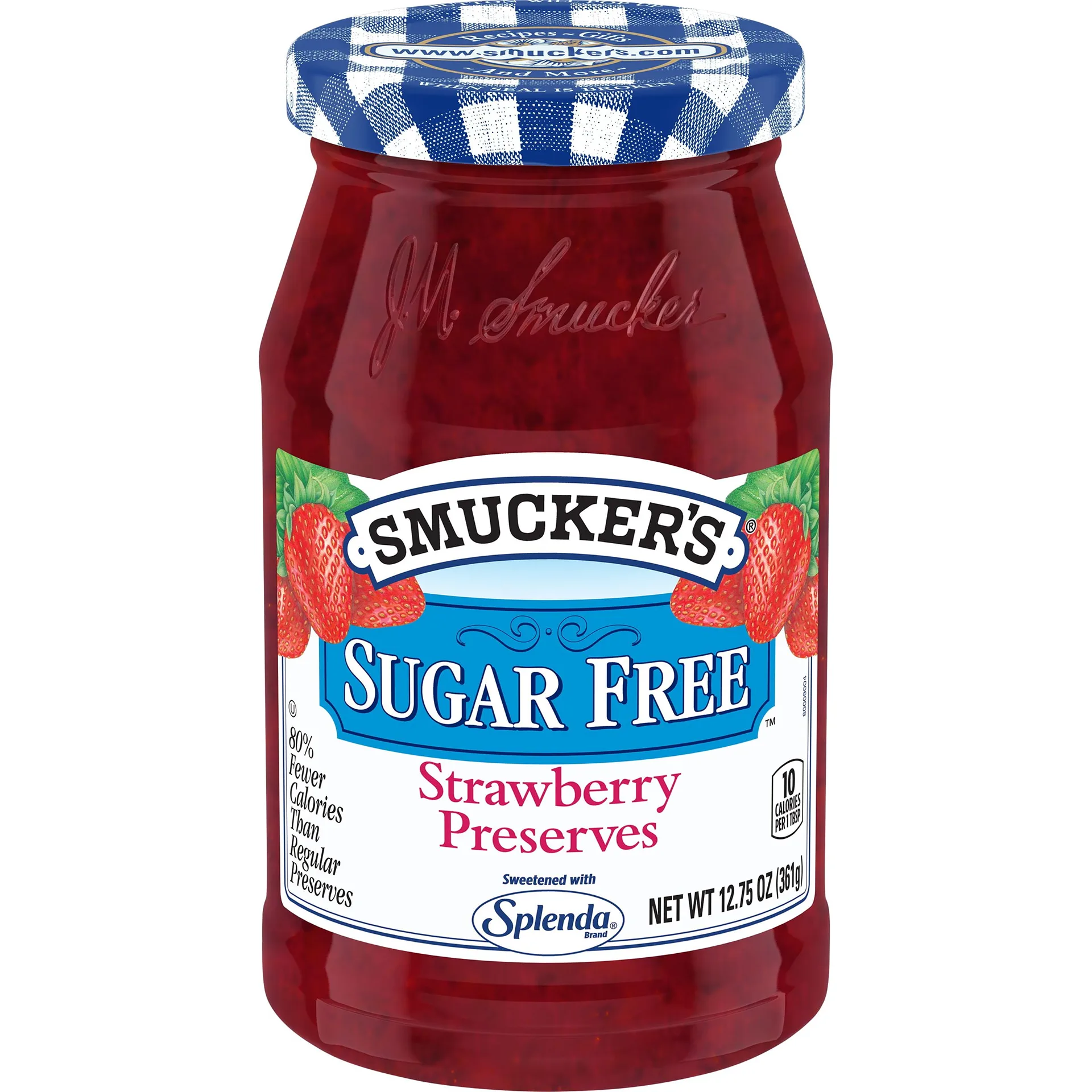 Smucker's Sugar Free Strawberry Preserves with Splenda Brand Sweetener | 12.75 Ounces | Single