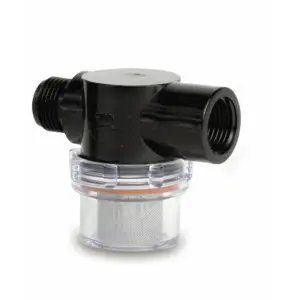 Shurflo 255-313 Twist-on Water Strainer | 50-Mesh Stainless Steel Screen | 1/2 NPSM Inlet/Outlet Port