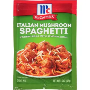 McCormick Italian Mushroom Spaghetti Sauce Seasoning Mix | 1.5 Ounce Envelope | Single