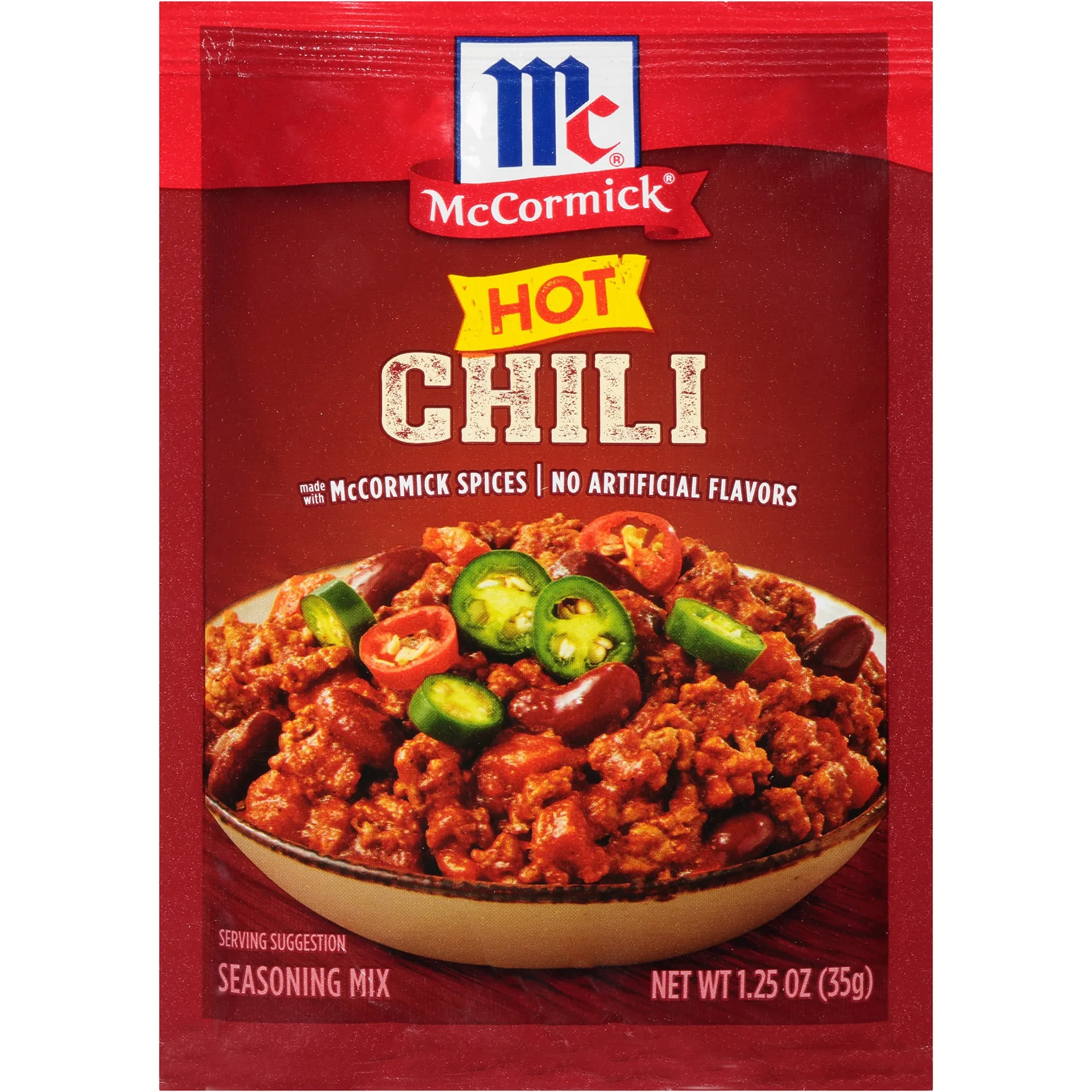 McCormick Hot Chili Seasoning Mix | 1.25 Ounce Packet | Single
