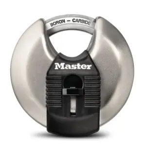 Master Lock 2-3/4in (70mm) Wide Magnum Stainless Steel Discus Keyed Padlock with Shrouded Shackle | M40XKADCCSEN