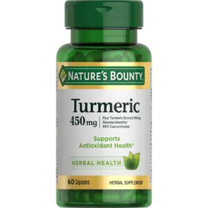Nature's Bounty Turmeric 450 mg Capsules for Antioxidant Health | 60 Ct | 1