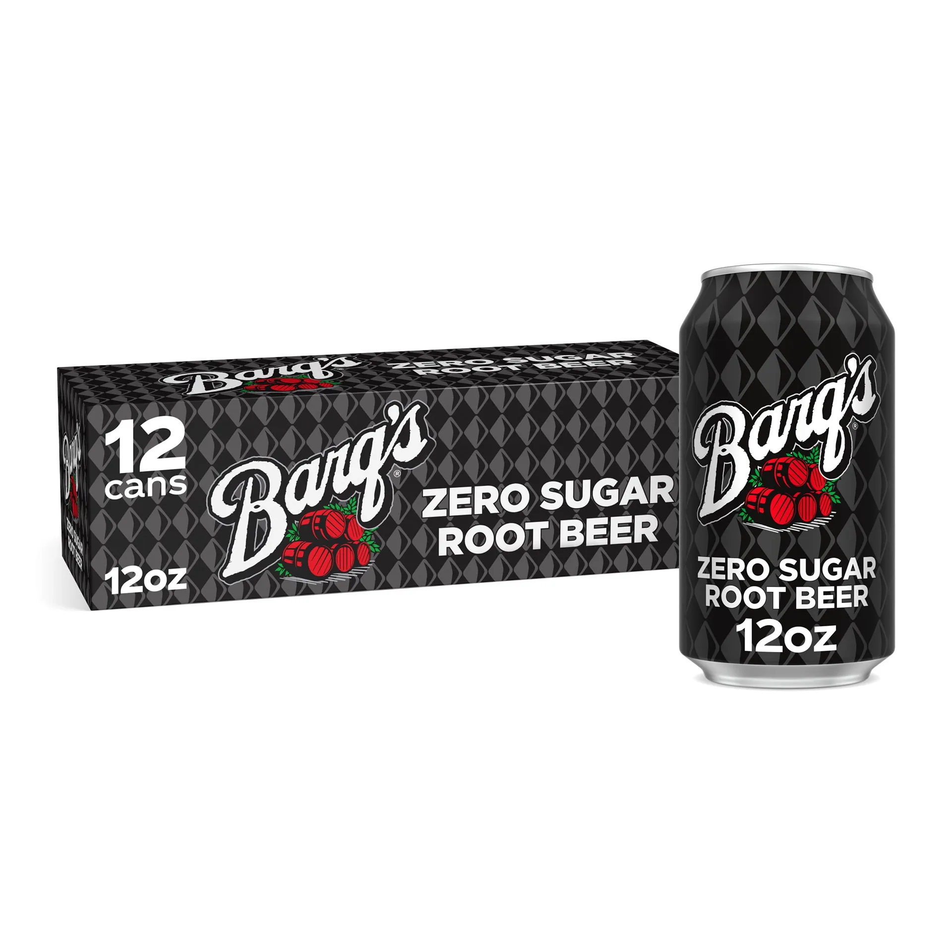 Barq's Zero Sugar Root Beer Soda Pop | 12 fl Ounce | 12 Pack Cans