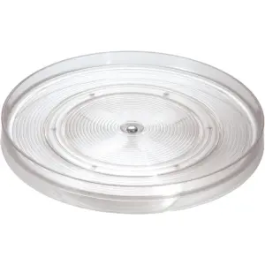 IDesign Linus Lazy Susan Turntable Spice Organizer Rack for Kitchen Pantry | Cabinet | Countertops | 11 | Clear