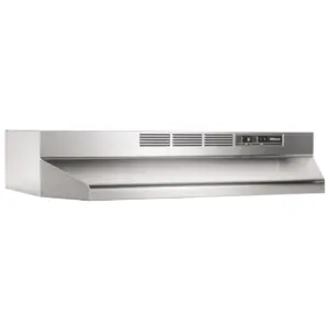 Broan 30 Inch Stainless Steel ADA Capable Non Ducted Under Cabinet Range Hood | Single | White | Gray | Stainless Steel