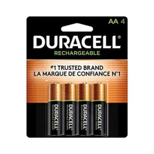 Duracell Rechargeable AA Batteries 4 Count | Long-lasting Power | All-Purpose Pre-Charged NiMH Double A Battery for Household & Gaming Devices