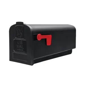 Gibraltar Mailboxes Parsons Medium | Plastic | Post Mount Mailbox | Black | PL10B0201