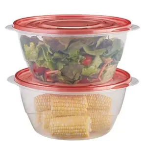 Rubbermaid TakeAlongs Serving Bowl Food Storage Containers | 15.7 Cup | Tint Chili | 2 Count