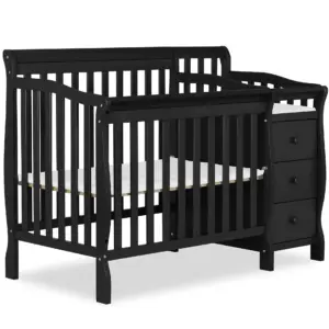 Dream On Me Jayden 4-Inch-1 Convertible Crib with Changer Black