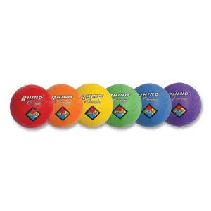 Champion Sports Rhino Playground Ball Set | 8.5D -Two-Ply | Nylon Wound | Set of 6 Colors
