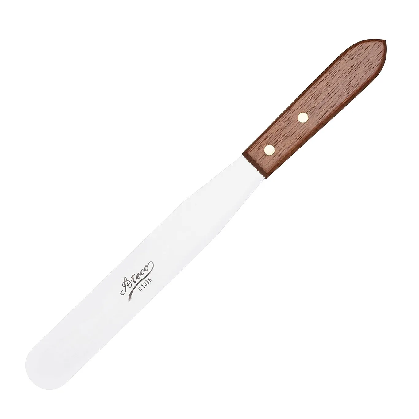 Ateco 1388 Straight Spatula with 8-Inch Stainless Steel Blade | Wood Handle