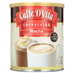Caffe D'Vita Premium Moca Cappuccino Instantaneo | Bote de 16 Ounce | Single