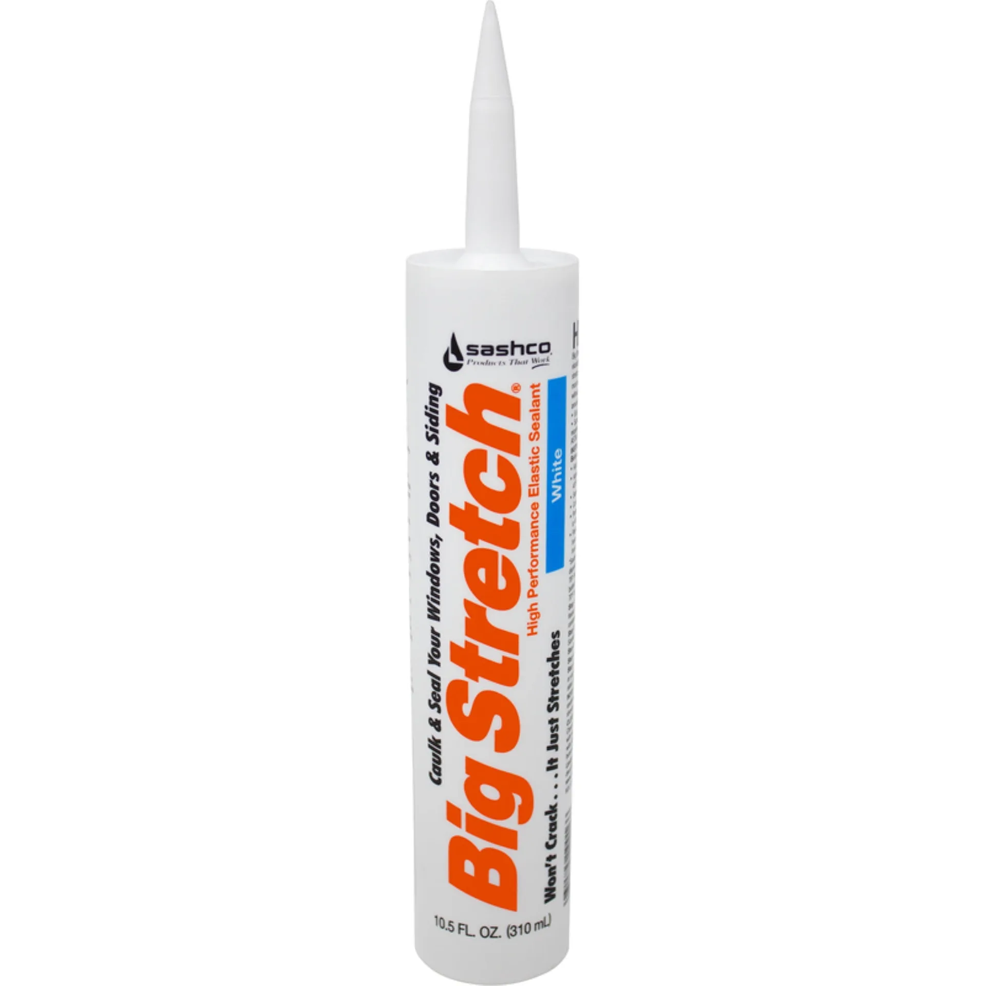 Sashco Big Stretch 10.5 Ounce. Acrylic Elastomeric Caulk | White 10016