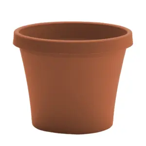 Bloem Terra 10 Diameter Round Terra Cotta Resin Planter Pot with Pre-Drilled Drainage Holes for Indoor & Outdoor Gardening | 10.75 Inch | Single