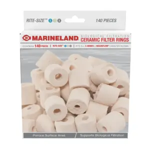 Marineland Ceramic Filter Rings | Biological Aquarium Filtration | C-Series & Magniflow,140 Count