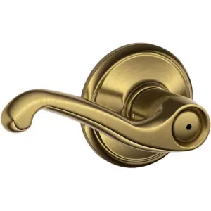 Schlage F40VFLA609 Flair Privacy Lever | Antique Brass