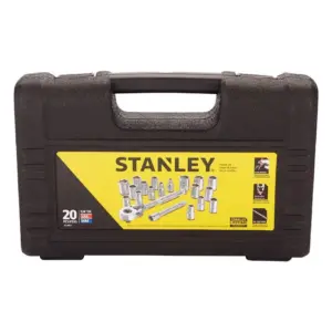 STANLEY Assorted x 1/4 drive SAE 6 Point Socket Set 20 pc
