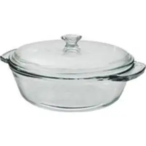 2 Quart Glass Casserole Dish with Lid | Oven Basics Bakeware | Clear | Easy Grip Handles | Even Baking | USA Made | Versatile Kitchen Dish for Cooking and Reheating