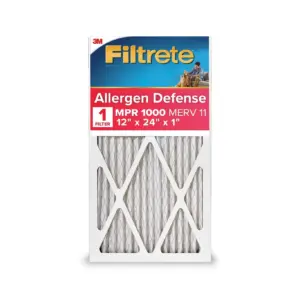 Filtrete 12x24x1 HVAC Furnace Air Filter | MPR 1000 MERV 11 | Allergen Defense | 1 Filter