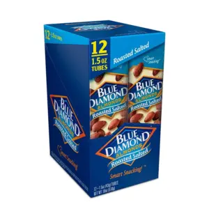 Blue Diamond Roasted Salted Almonds | 1.5 Ounce. | 12 Count | Varies | Roasted and Salted