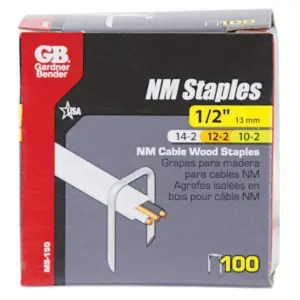 GB Gardner Bender MS-150 1/2 Metal Cable Staples 100 Count | 2.5 L x 2.5 W x 2.7 H