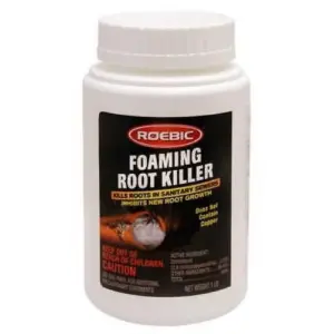 Roebic FRK-1LB Foaming Root Killer: Clear Pipes | Stop New Growth | Safe for All Plumbing | White | Granules | 1