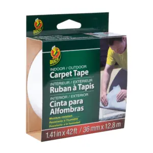 Brand Indoor/Outdoor Carpet Tape | 1.41-Inch x 42 Feet | White (286373)