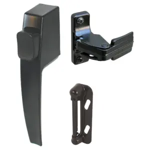 Push Button Screen or Storm Door Latch | Black | Pack of 1