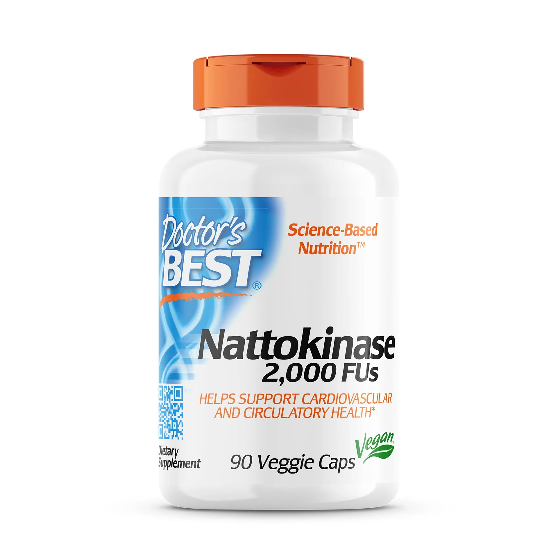 Doctor's Best Nattokinase 2,000 Fu | Non-GMO | Gluten Free | Vegan | Supports Cardiovascular & Circulatory Health | 90 Veggie Caps
