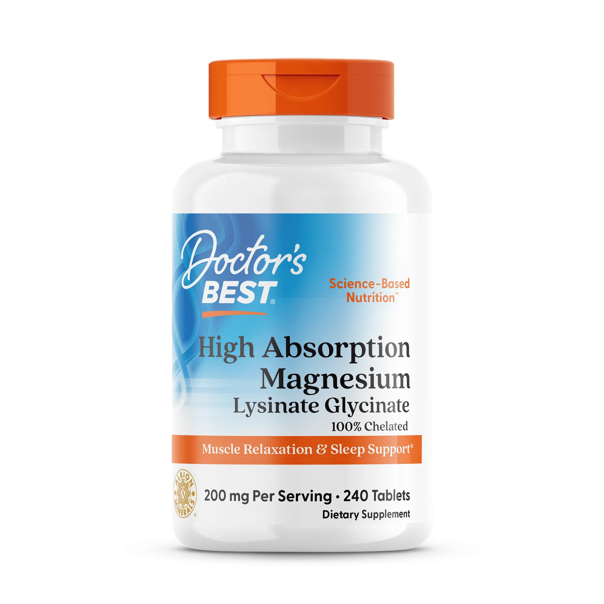 Doctor's Best High Absorption Magnesium Tablets | 100 Mg | 240 Ct