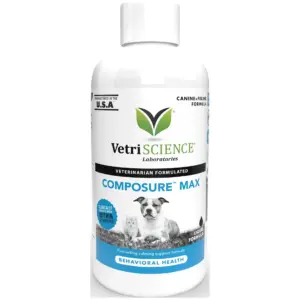 VetriScience Composure MAX for Dogs and Cats | Calming Behavior Anxiety Support | 8 Ounce