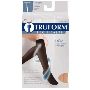 Truform Women's Stockings | Knee High | Sheer: 15-20 mmHg | Beige | Medium | M