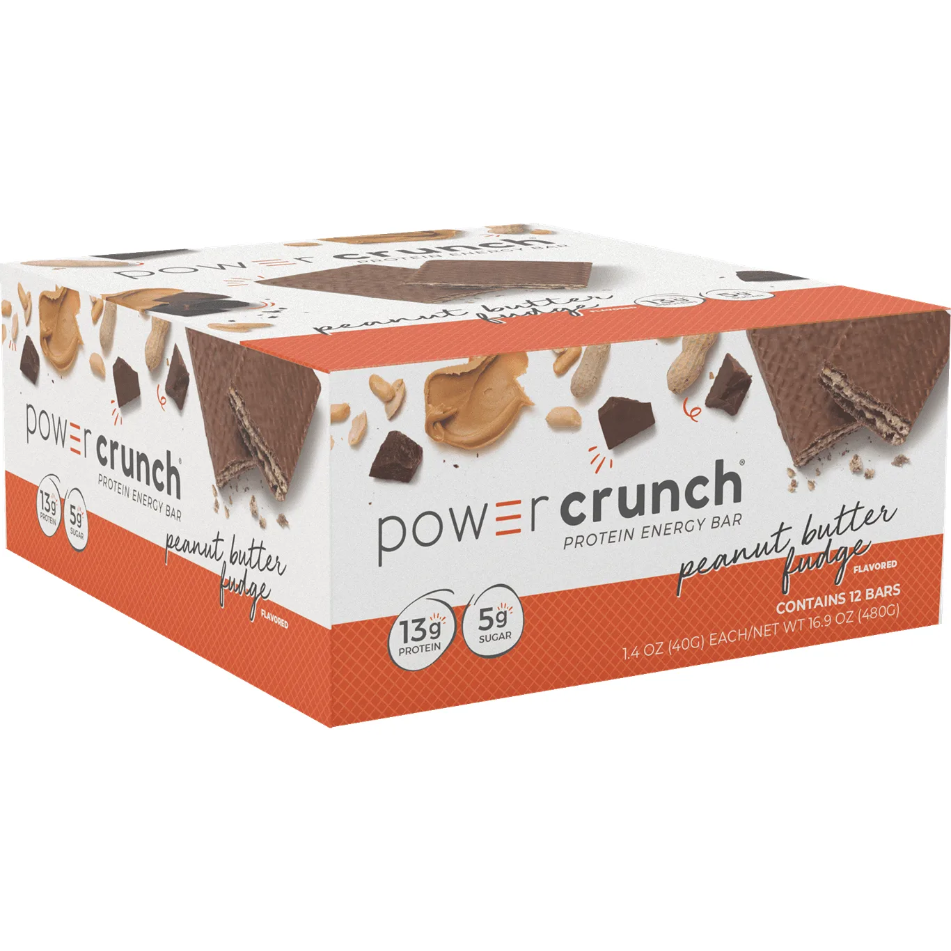 Power Crunch Original Peanut Butter Fudge 12 count 1.4 Ounce bars